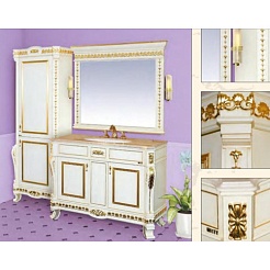 Misty Шкаф - пенал Мануэлла GOLD 60  L бежевый/сусальное золото – фотография-3