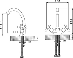 Rossinka Смеситель "G02-62" для раковины – фотография-2