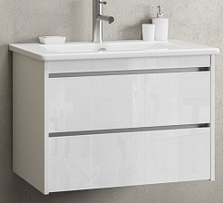  Тумба с раковиной Фреш 80 белый/белый – фотография-1