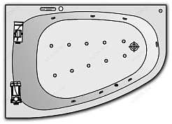 Kolpa San  Комплект гидро-аэромассажа Kolpa San Chad Luxus (подсветка, дезинфекция, массаж: боковой, аэромассаж) – фотография-1