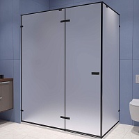 RGW Душевой уголок Stilvoll SV-040B 100x80 профиль черный стекло матовое сатинат