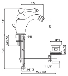 Cezares Смеситель MARGOT-BSM1-02-Bi/A для биде – фотография-2