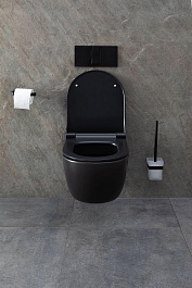 Allen Brau Унитаз подвесной Priority 4.31001.31 чёрный матовый с крышкой 4.31004.31 – фотография-18