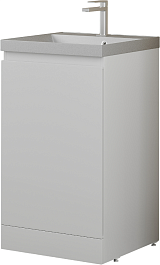 Style Line Мебель для ванной с кварцевой раковиной серый шелк Батлер 50 белая Люкс антискрейтч Plus – фотография-5