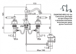 Cezares Смеситель DIAMOND-BBS2-01-Sw для биде – фотография-2