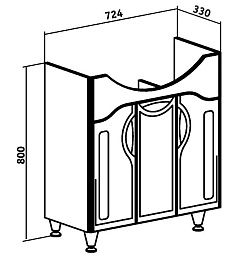 Runo Мебель для ванной Толедо 75 – фотография-6