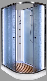 DTO Душевая кабина ЕМ1512 N (без крыши) L LED c гидромассажем – фотография-1