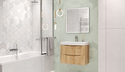 Velvex Тумба с раковиной Clay 70 дуб верона – фотография-6