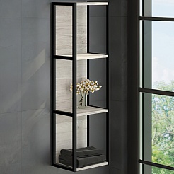 Comforty Шкаф подвесной Дюссельдорф 35 с открытыми полками дуб дымчатый – фотография-1