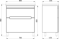 ASB-Mebel Тумба с раковиной Вита 80 белая – фотография-6
