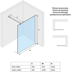 Excellent Боковая стенка WALK-IN 100 – фотография-3