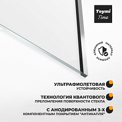 Teymi Шторка на ванну Timo 70x140 профиль хром стекло прозрачное – фотография-10