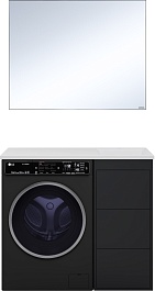 Brevita Мебель для ванной Grafit 100 R под стиральную машину графит – фотография-1