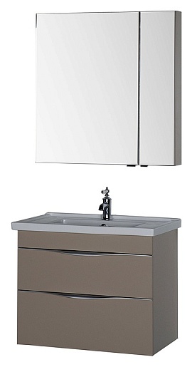 Aquanet Зеркальный шкаф "Эвора 80" капучино – фотография-2