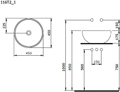 Ambassador Раковина накладная Queen 45 белая – фотография-7
