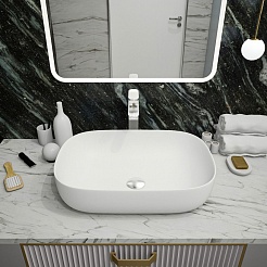 Teymi Накладная мебельная раковина Solli 60 artceramic белый матовый T50395 – фотография-2