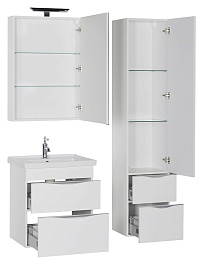 Aquanet Зеркальный шкаф "Эвора 60" белый – фотография-5