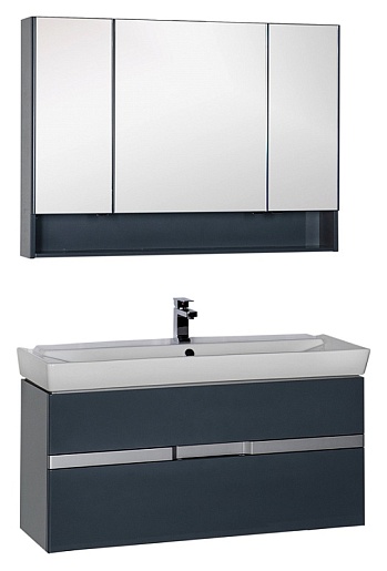 Aquanet Мебель для ванной "Виго 120" сине-серая – фото-1