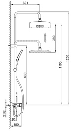 Frap Душевая стойка H201 F24201-6 черная – фотография-2