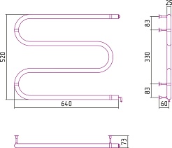 Стилье Полотенцесушитель электрический №3 М-образный 500х600 – фотография-2