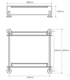 Bemeta Полка для ванной, двойная Omega 104202122 – фотография-2