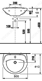 Jika Раковина "Lyra 50" 1427.0 – фотография-5