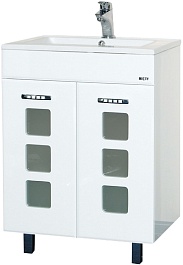 Misty Тумба с раковиной Квадро 60 белая – фотография-1