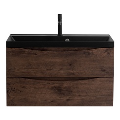 BelBagno Тумба с раковиной Marino 80 подвесная Rovere Moro с раковиной 80/45 AST-NERO – фотография-2