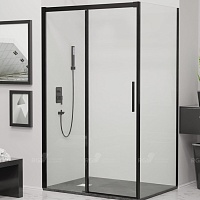 RGW Душевой уголок Leipzig LE-41-1B (LE-12B + Z-060-2B) 170x90 профиль черный стекло прозрачное