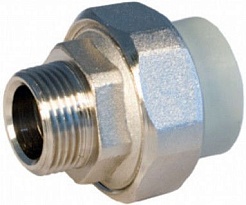 ФД Пласт 1850 Муфта PPR серая разъемная НР 50 х 1 1/2" (413082) – фотография-1