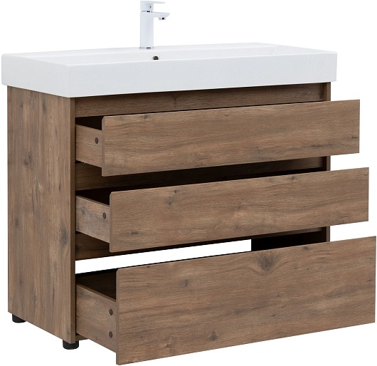 Aquanet Мебель для ванной Nova Lite 100 дуб рустикальный – фотография-6