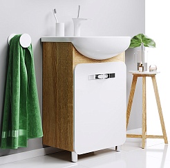 Aqwella Тумба с раковиной Вега 55 дуб сонома – фотография-7