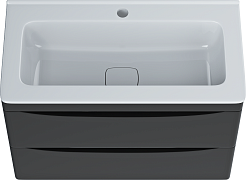 Vivon Тумба с раковиной Ostin 70 подвесная черная матовая – фотография-6