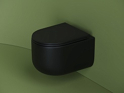 Ceramicanova Подвесной унитаз Ulma Rimless CN4006MB чёрный матовый – фотография-7