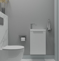 Зов Тумба под раковину Монови Слим 40 подвесная матовая белая – фотография-2