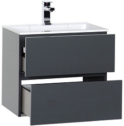 Aquanet Тумба с раковиной "Алвита 60" серый антрацит – фотография-4