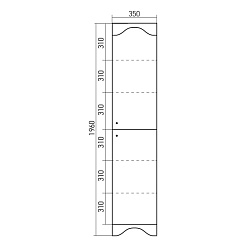 Mixline Пенал для ванной Крит 35 патина золото – фотография-2