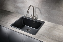 Milacio Мойка кухонная Murcia 60 Cuarzo черная матовая – фотография-2