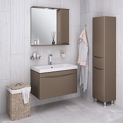 Runo Зеркальный шкаф Афина 80 R бежевый – фотография-4