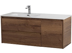 BelBagno Тумба под раковину Kraft 120 L подвесная Rovere Tabacco – фотография-1