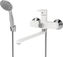 Aringa Смеситель для ванны и душа Рейн AR02002WH универсальный белый/хром