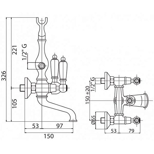 Cezares Смеситель FIRST-VD-03/24-M для ванны – фотография-2