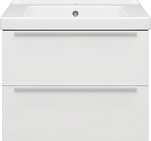 Misty Тумба с раковиной Карат 65 подвесная белая/дуб галифакс олово