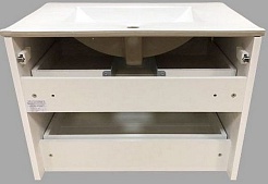 Comforty Тумба с раковиной Женева 75 подвесная дуб белый – фотография-2