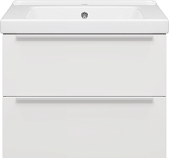 Misty Тумба с раковиной Карат 65 подвесная белая/дуб галифакс олово – фотография-1