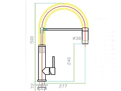 Zorg Смеситель для кухни с гибкой вытяжной лейкой "SZR-2141 MASTER" – фотография-2