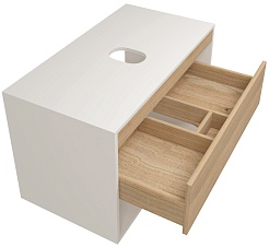 Teymi Тумба с раковиной Ritta 85 Ellie 60 подвесная белый/дуб – фотография-6