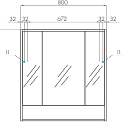 Акватон Зеркальный шкаф Рико 80 белый, ясень фабрик – фотография-3