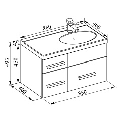 Aquanet Тумба с раковиной "Данте 90" R (156360+156361) – фотография-4