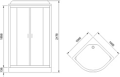 Royal Bath Душевая кабина HK RB 100HK6-WT-BL 100x100 стекло прозрачное профиль черный матовый – фотография-4